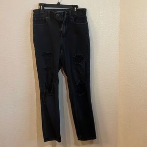 Aeropostale Size 0 Black Ripped Mom Jeans